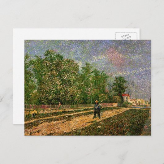 Paris Road with Peasant by Vincent van Gogh Briefkaart (Voorkant / Achterkant)
