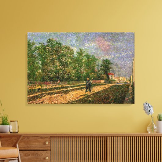 Paris Road with Peasant by Vincent van Gogh Canvas Afdruk (Insitu (Woonkamer))