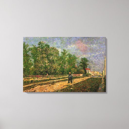 Paris Road with Peasant by Vincent van Gogh Canvas Afdruk (Voorkant)