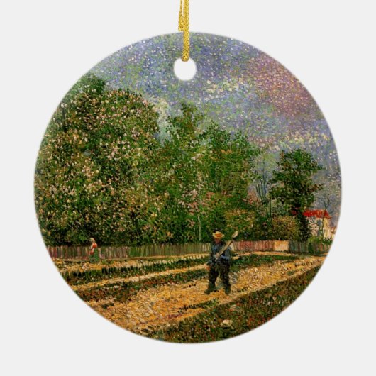 Paris Road with Peasant by Vincent van Gogh Keramisch Ornament (Achterkant)