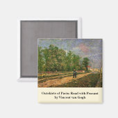 Paris Road with Peasant by Vincent van Gogh Magneet (Voorkant / Achterkant)