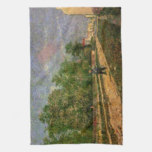 Paris Road with Peasant by Vincent van Gogh Theedoek (Verticaal)