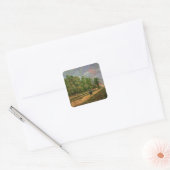 Paris Road with Peasant by Vincent van Gogh Vierkante Sticker (Envelop)