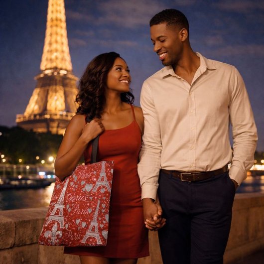 Paris Romance Eiffeltoren & Harten Tote Bag
