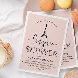 Paris Romance Lingerie Shower Invitation Kaart
