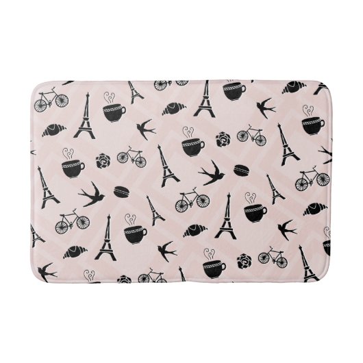 Paris Romance Patterned Badmat (Voorkant)