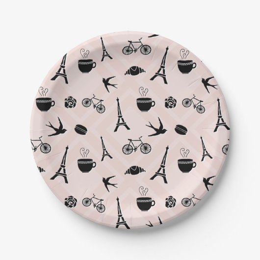 Paris Romance Patterned Papieren Bordje (Voorkant)
