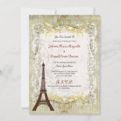Paris Romantic  Style Wedding Kaart (Voorkant)