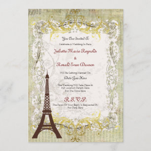 Paris Romantic  Style Wedding Kaart