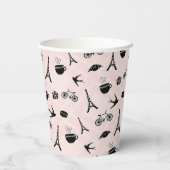 Paris Romantisch Bruidsfeest Papieren Bekers (Achterkant)