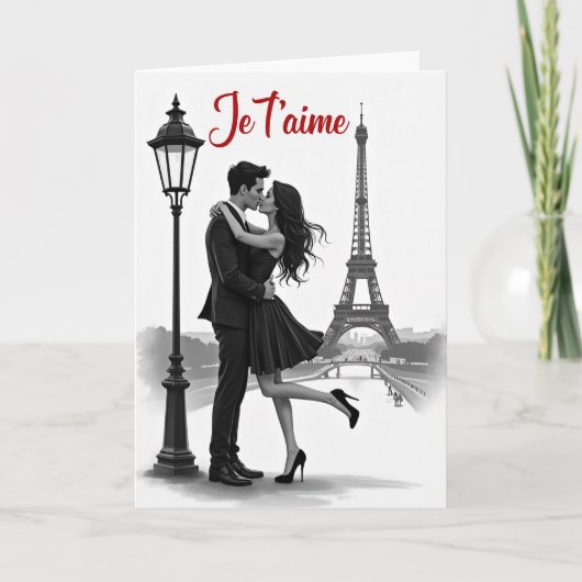 Paris Romantische Liefdeskaart Kaart (Voorkant)