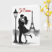 Paris Romantische Liefdeskaart Kaart (Gele Bloem)
