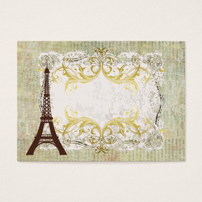 Paris Romantische  Tafel Visitekaartjes (Voorkant)
