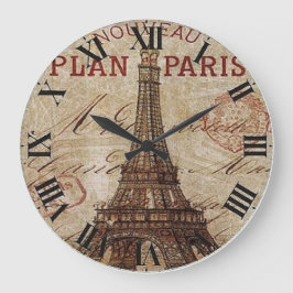 Paris-ronde acrylwandklok grote klok