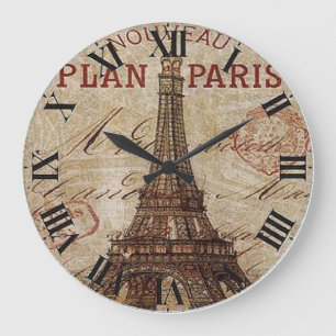 Paris-ronde acrylwandklok grote klok