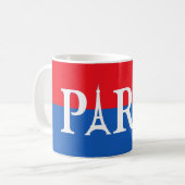 Paris - Rood & Blauw koffiekopje Koffiemok (Voorkant links)