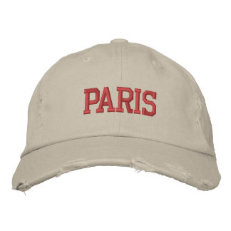 PARIS Rood Borduurwerk stijl Geborduurde Pet