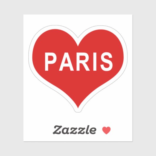 PARIS Rood Hart Vinyl Sticker (Vel)