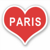 PARIS Rood Hart Vinyl Sticker (Voorkant)