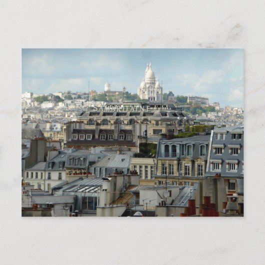 Paris Rooftops en Sacre Coeur Briefkaart (Voorkant)