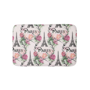 Paris  Roses Bath Rug Badmat