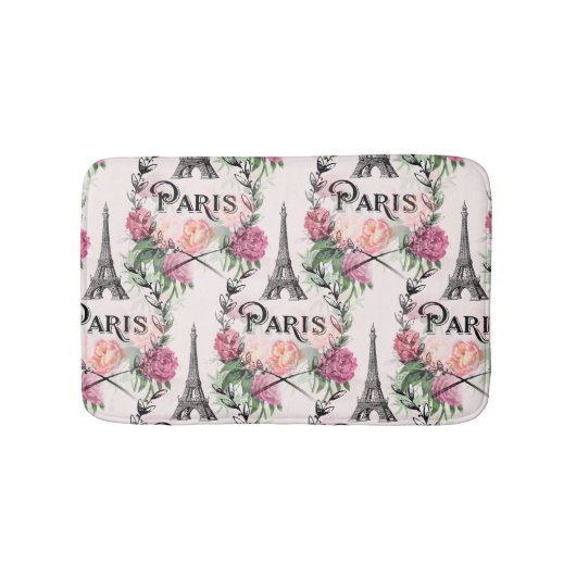 Paris Roses Bath Rug Badmat (Voorkant)