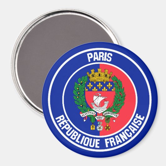 Paris Round Emblem Magneet (Voorkant / Achterkant)