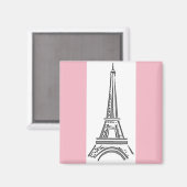Paris Roze Eiffeltoren Thema magneet (Voorkant / Achterkant)