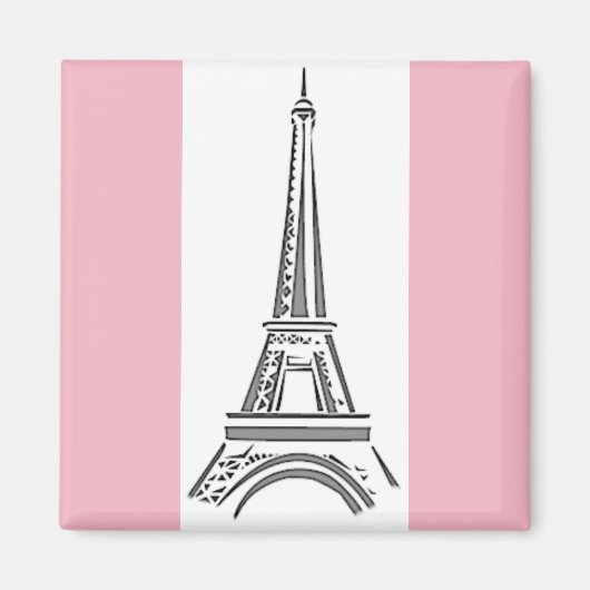 Paris Roze Eiffeltoren Thema magneet (Voorkant)