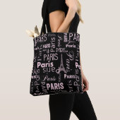 Paris roze en zwart tote bag (Dichtbij)