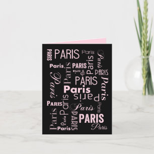 Paris roze en zwarte uitnodigingen met Paris-thema