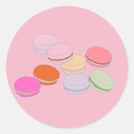 Paris Roze Franse Macaron Sticker (Voorkant)