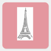 Paris Roze Hart Eiffeltoren Sticker (Voorkant)