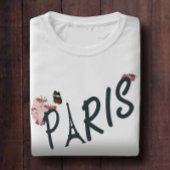 Paris roze madeliefje bloem en vlinder t-shirt