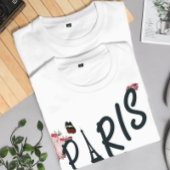 Paris roze madeliefje bloem en vlinder t-shirt