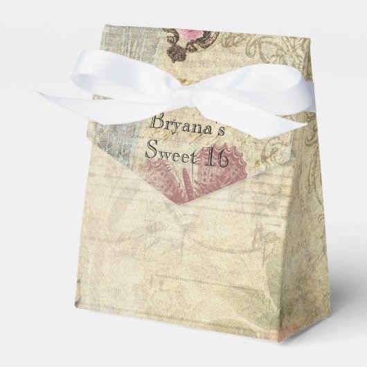  Paris Roze Roses Lock & Key Shabby Chic Bedankdoosjes (Voorkant Zijde)