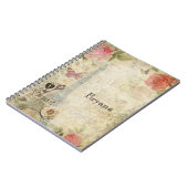  Paris Roze Roses Lock & Key Shabby Chic Notitieboek (Linkerzijde)