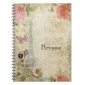  Paris Roze Roses Lock & Key Shabby Chic Notitieboek (Voorkant)