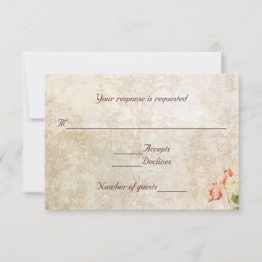 Paris Roze Roze  Romantische RSVP-kaart RSVP Kaartje (Achterkant)