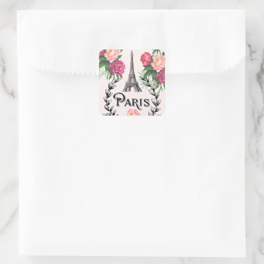 Paris  Roze Rozen Stickers (Tas)