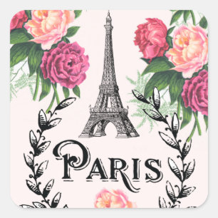 Paris  Roze Rozen Stickers