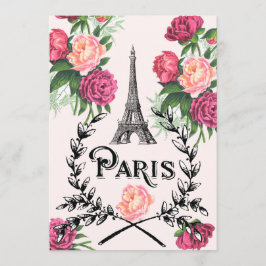 Paris Roze Rozen Uitnodiging
