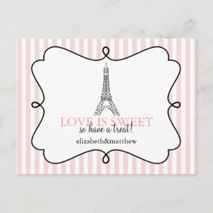 Paris roze Snoep Buffet Signs Briefkaart