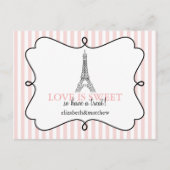 Paris roze Snoep Buffet Signs Briefkaart (Voorkant)