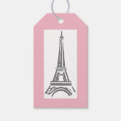 Paris Roze Thema Eiffeltoren Feest Cadeaulabel (Voorkant)