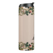 Paris Roze wijnstokken Eiffeltoren Shabby Chic Thermosbeker (Gedraaid links)