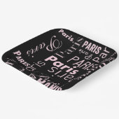 Paris roze, & zwart Paris thema Papieren Bordje (Gebogen)