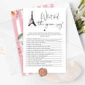 Paris roze zwart Wat zei de bruidegom spel