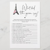 Paris roze zwart Wat zei de bruidegom spel (Voorkant)