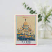 Paris Sacré Coeur afbeelding Frankrijk Briefkaart (Staand voorkant)